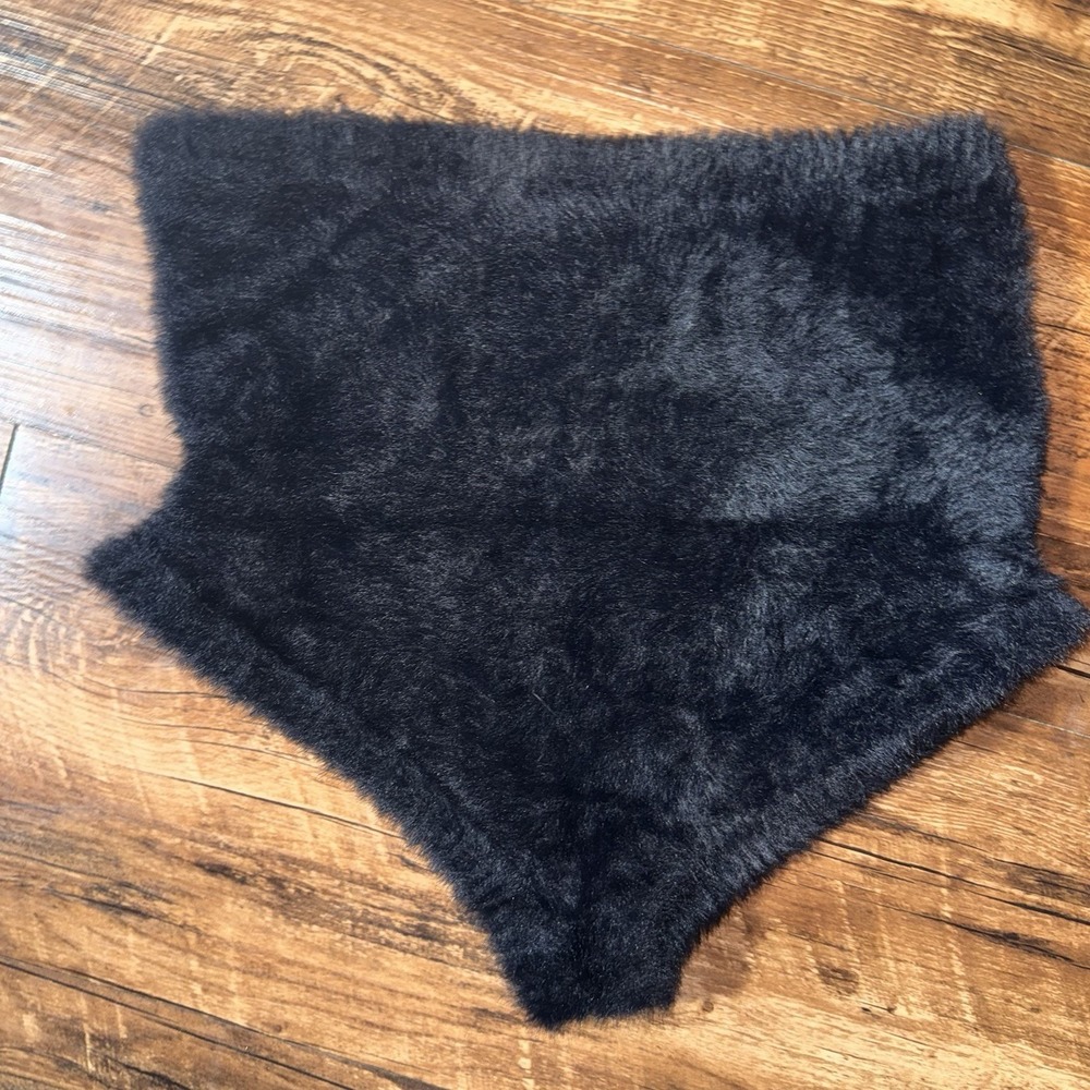 For Love & Lemons Womens Small Black Fuzzy Sleep Bottoms